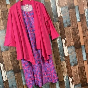 American Sweetheart Pink and Blue Patterned Women's 2 piece Dress. NWOT